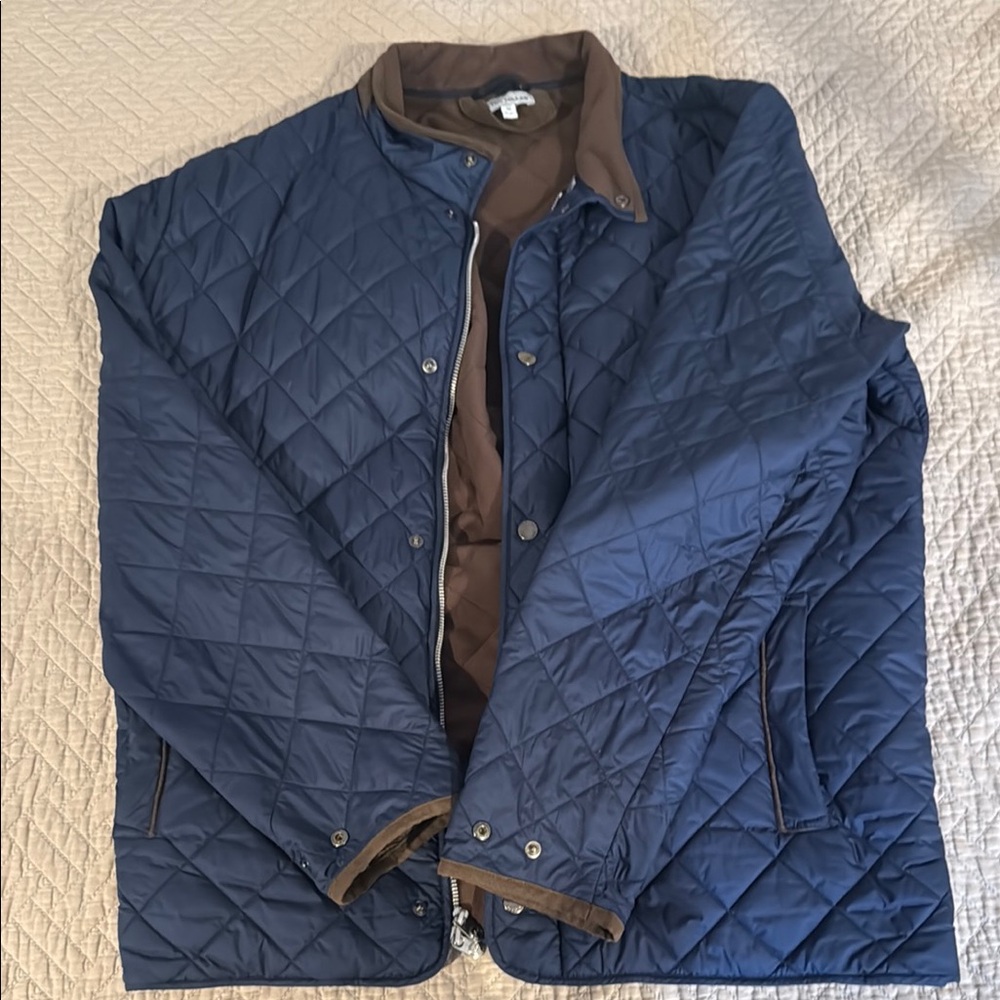 Peter Millar Blue and Brown Lightweight Quilted Jacket
